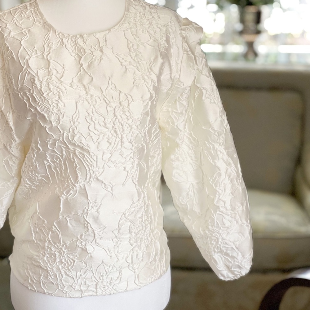 Boutique Structured Ivory Blouse - image 3